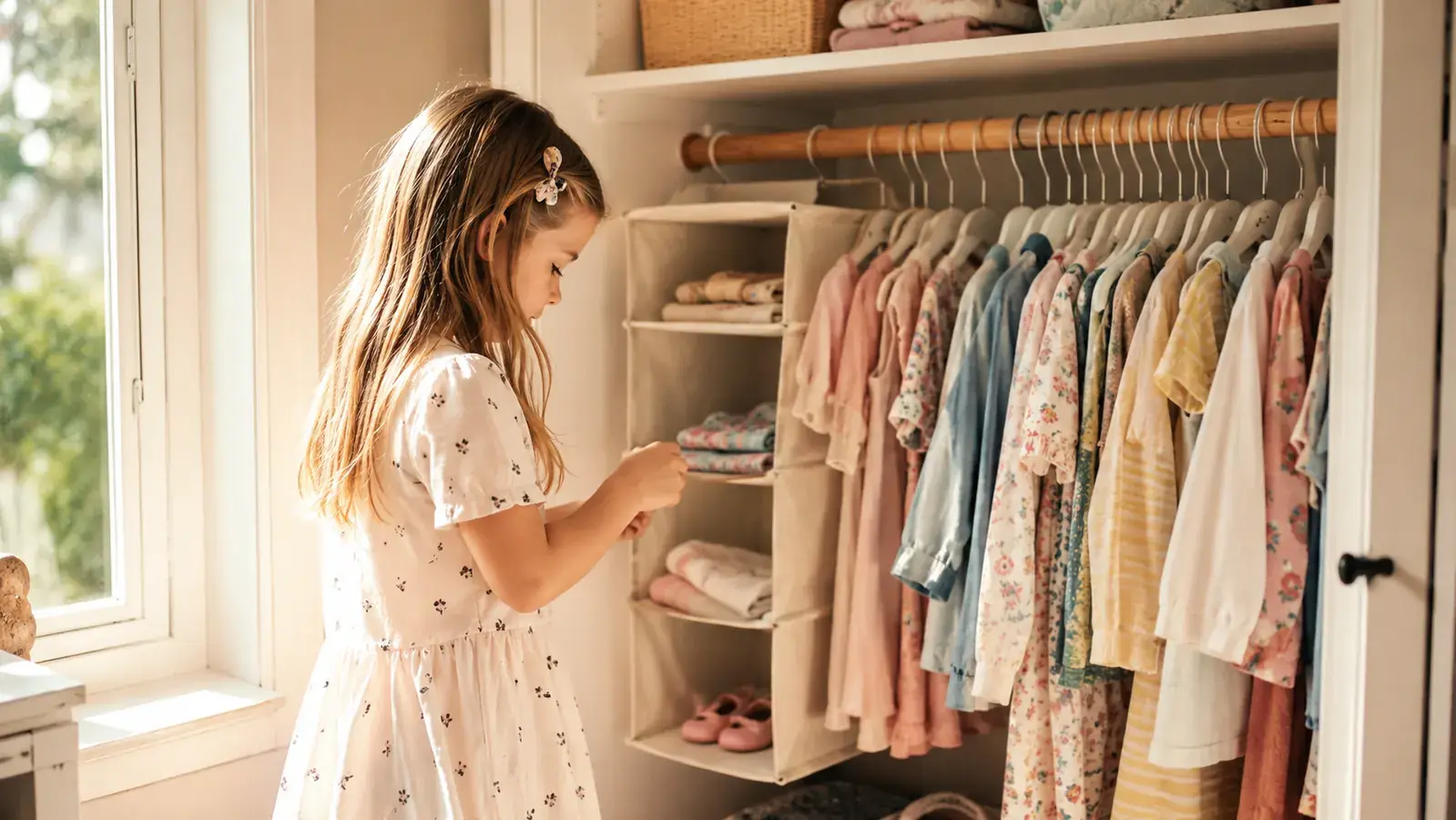 My Daughter's Closet Was Unusable. A $12 Hanging Shelf Changed That in Ten Minutes.