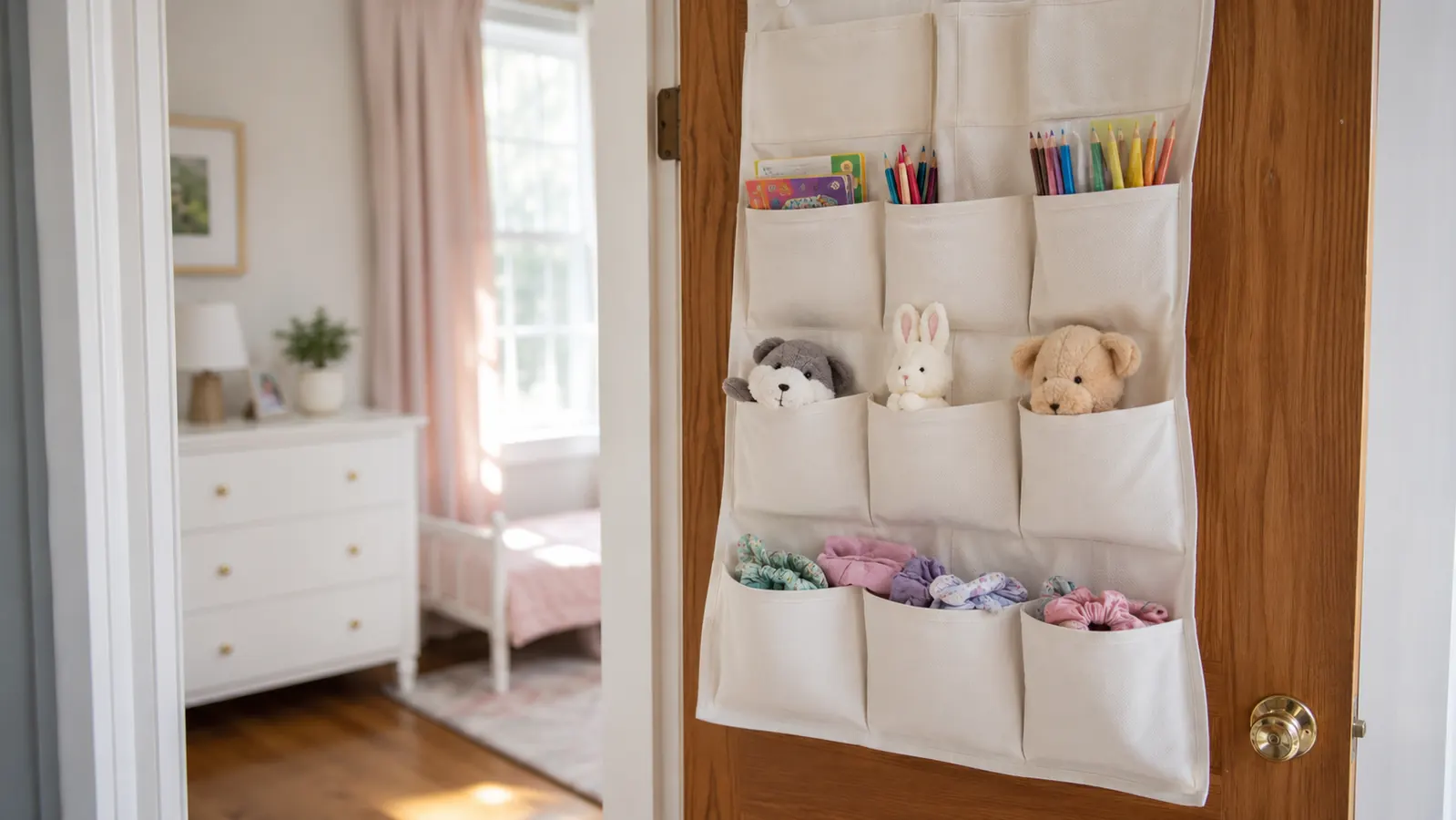 How to Organize a Kid's Room with Over-Door Pocket Organizers
